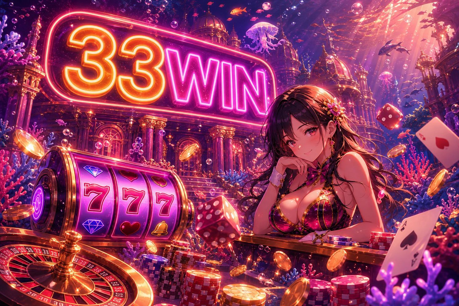 Giao diện trang chủ 33WIN với các khối ưu đãi nổi bật